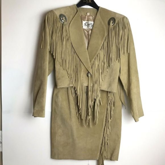 Scully Jackets & Blazers - Scully Tan Fringe Jacket
